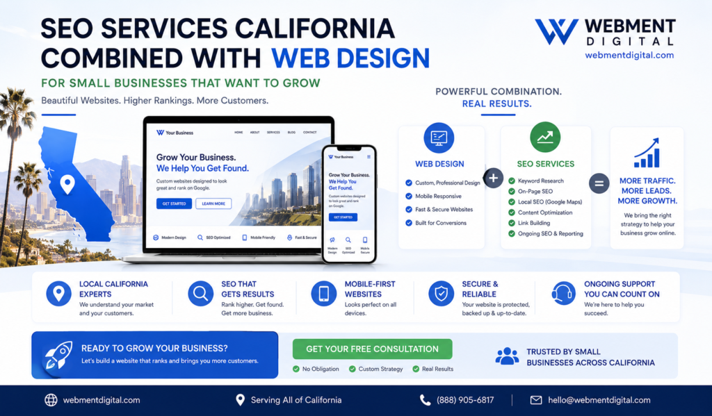 'seo services california combined with web design for small businesses