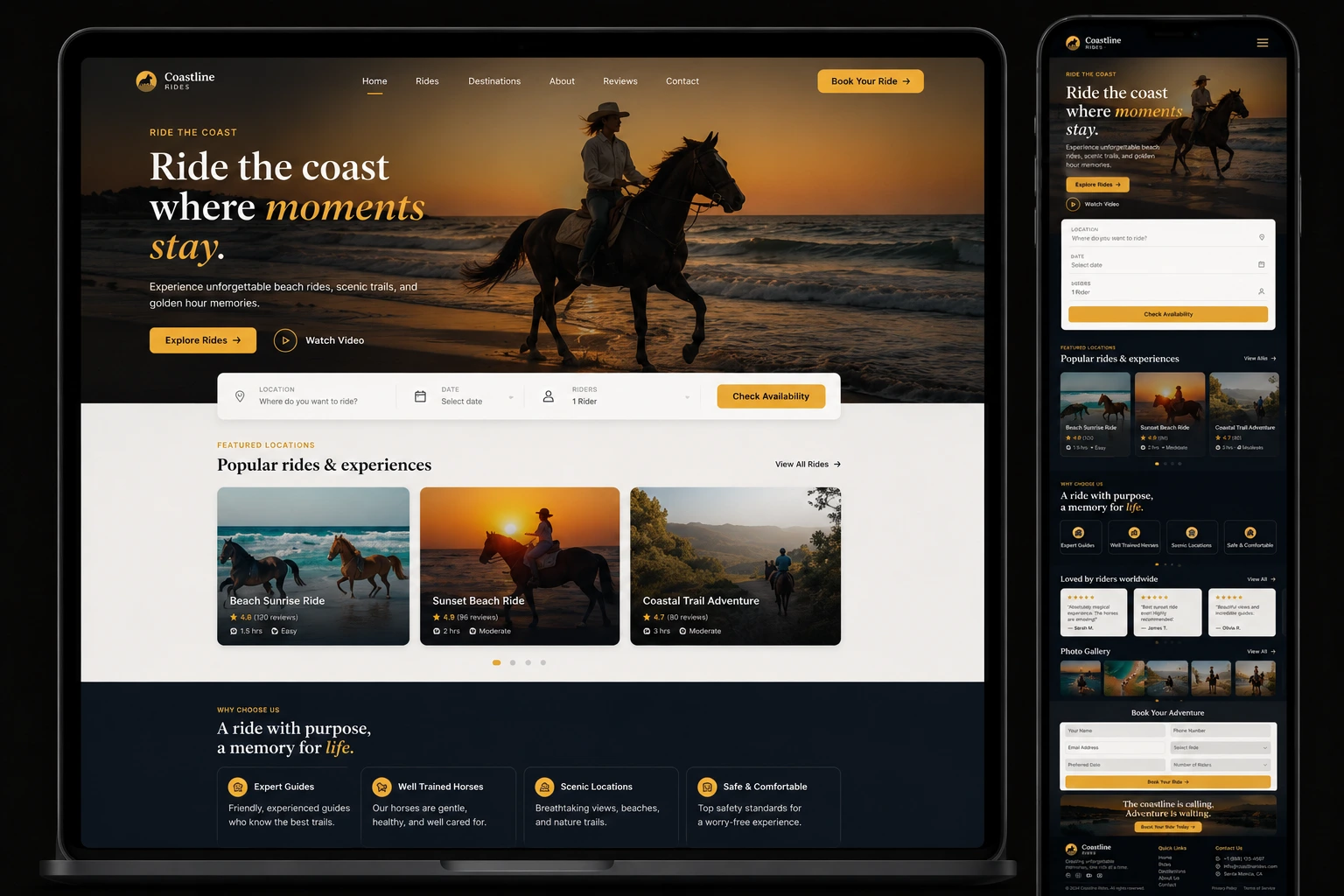 Custom brand website design portfolio piece
