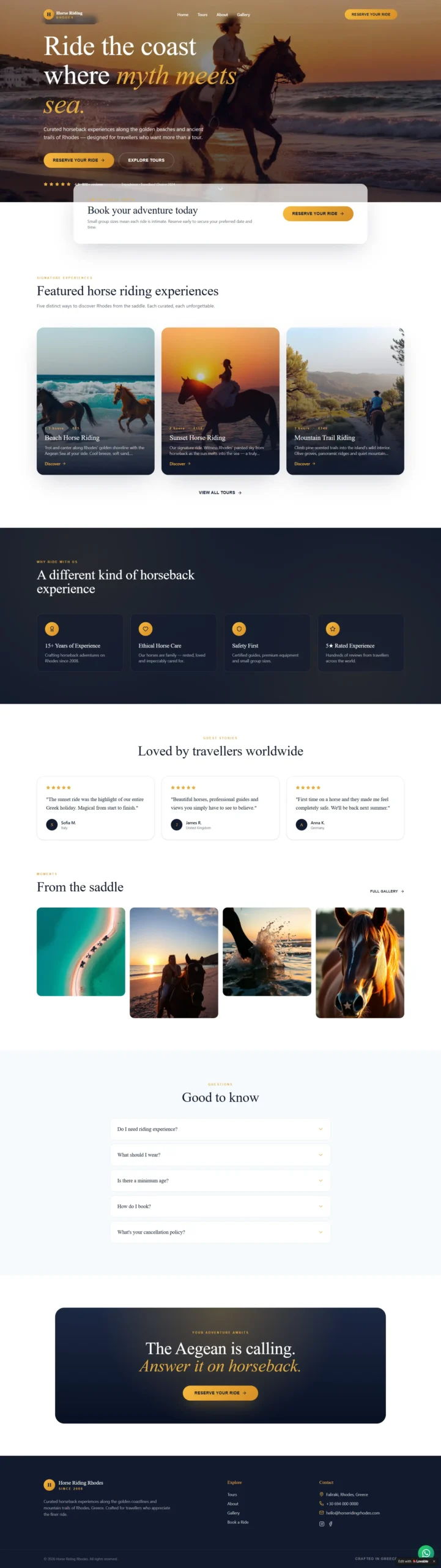 hour ride blue California web design